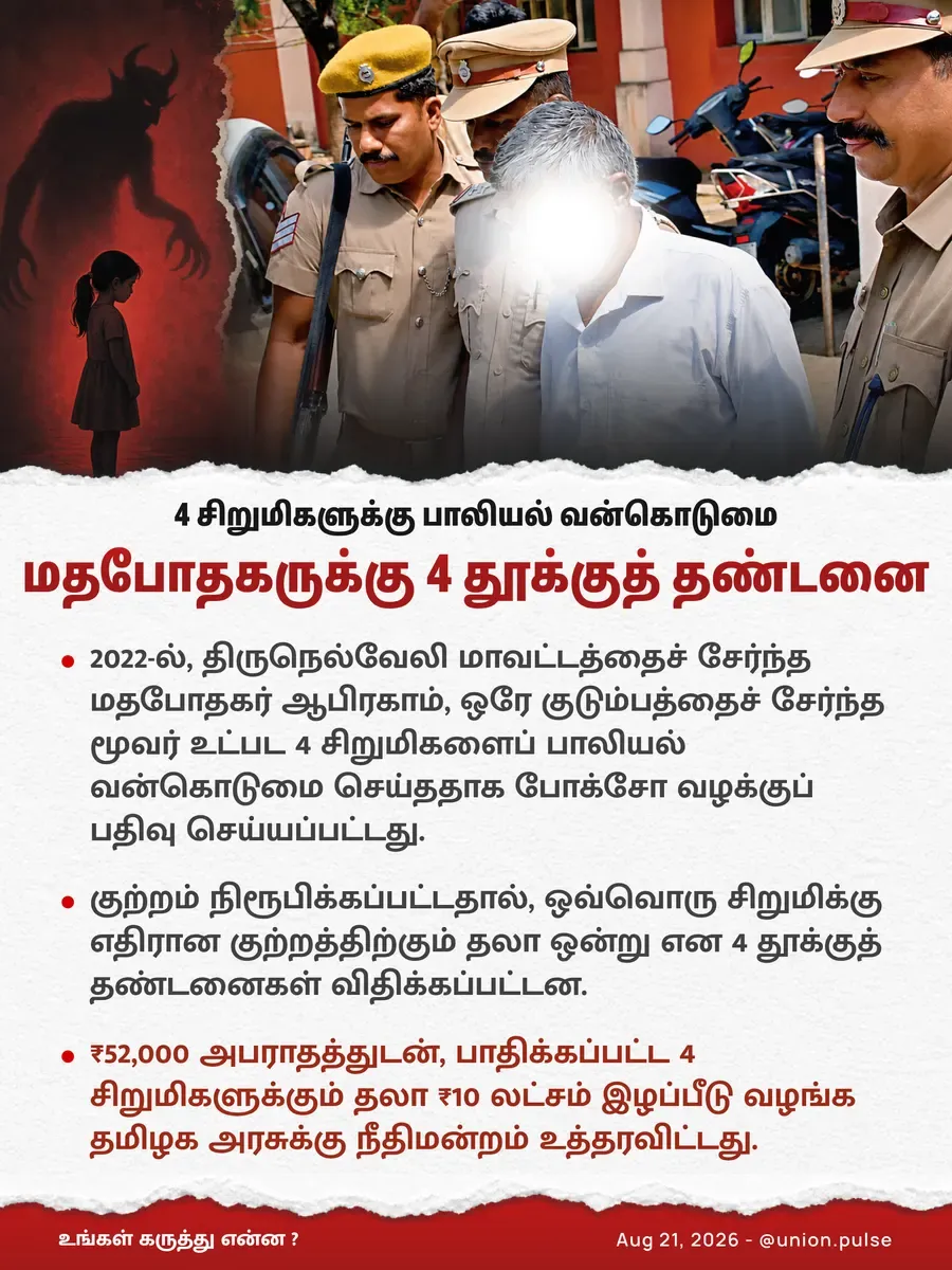 மதபோதகருக்கு 4 தூக்குத் தண்டனை